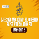 OJEE 2026 MSc Question Paper May 9 Shift 2 with Solution Pdf